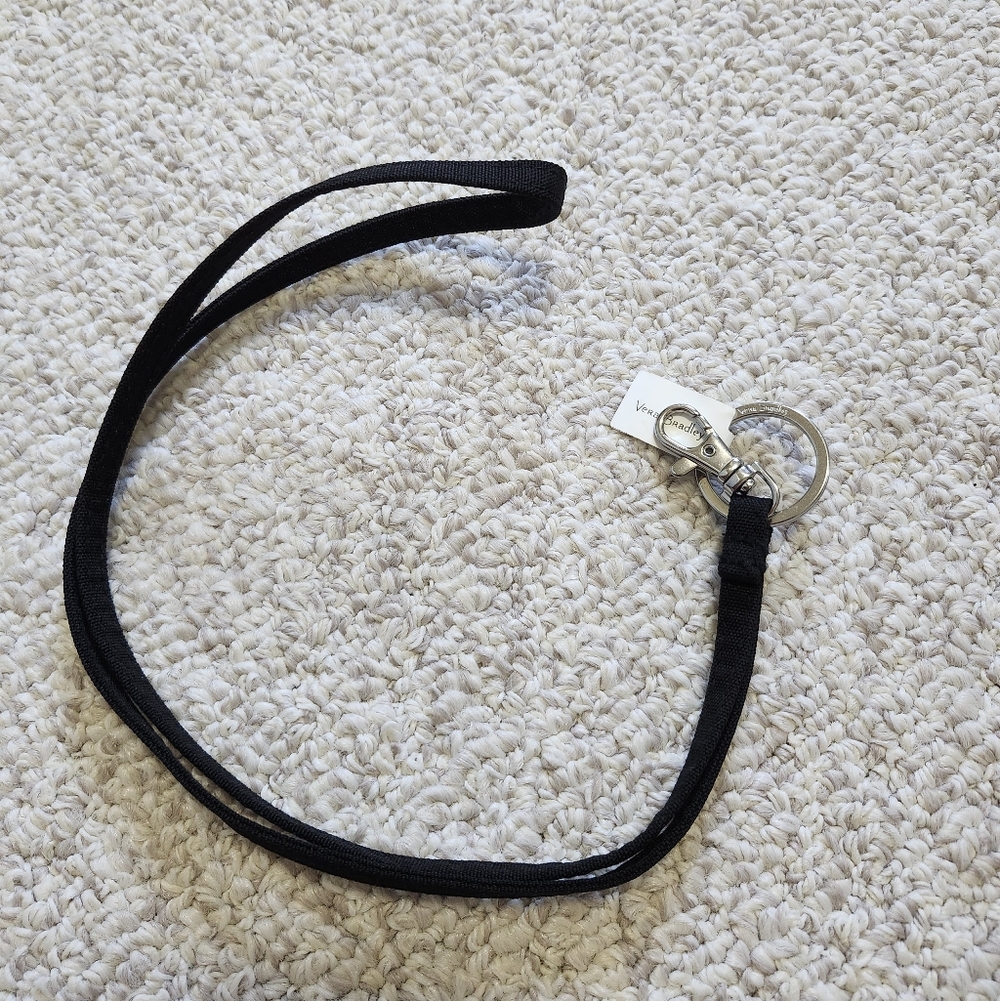 Vera Bradley Black Lighten Up Lanyard NWT 18"